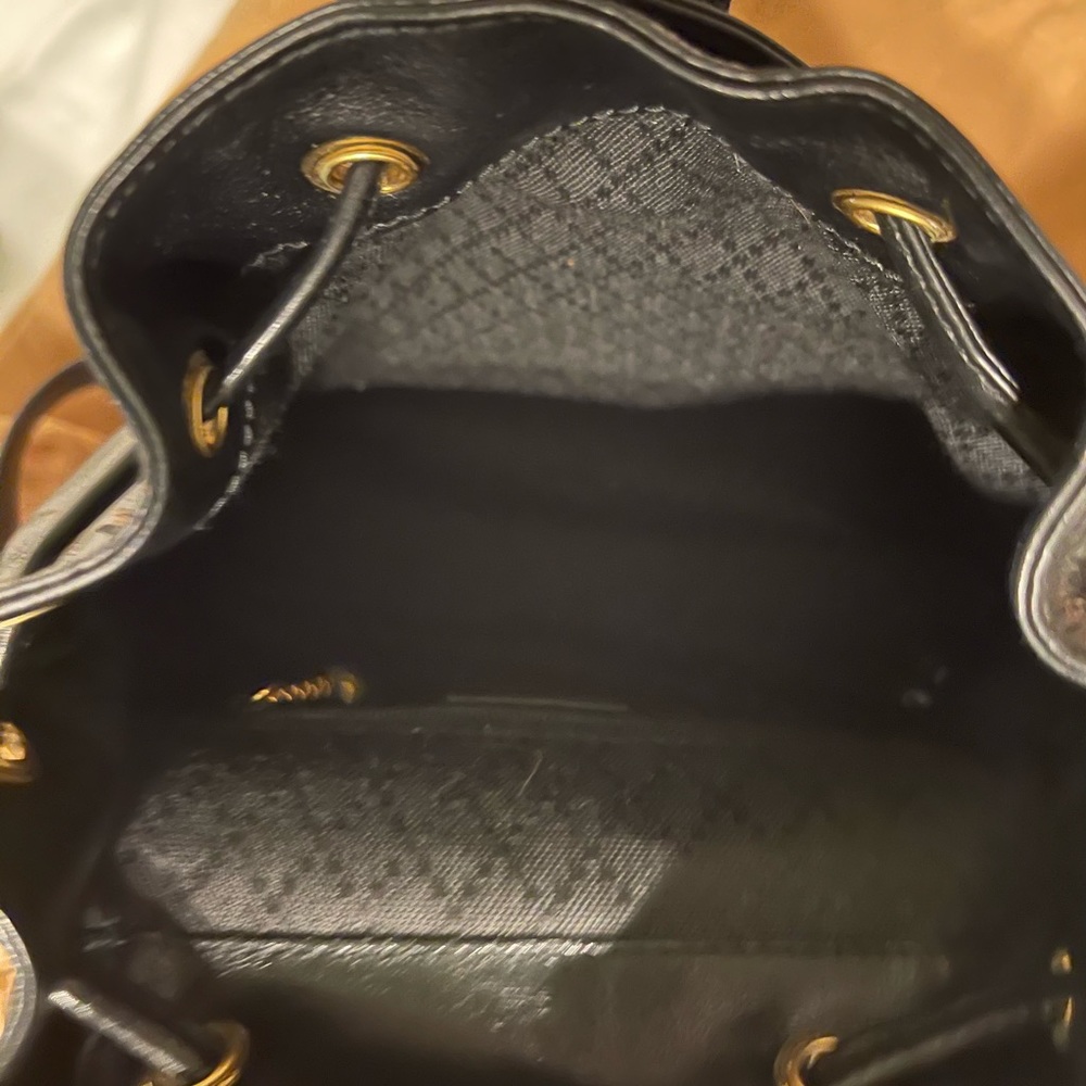 Like New Vintage Gucci Bamboo Mini Backpack Leather Black - Picture 9 of 10